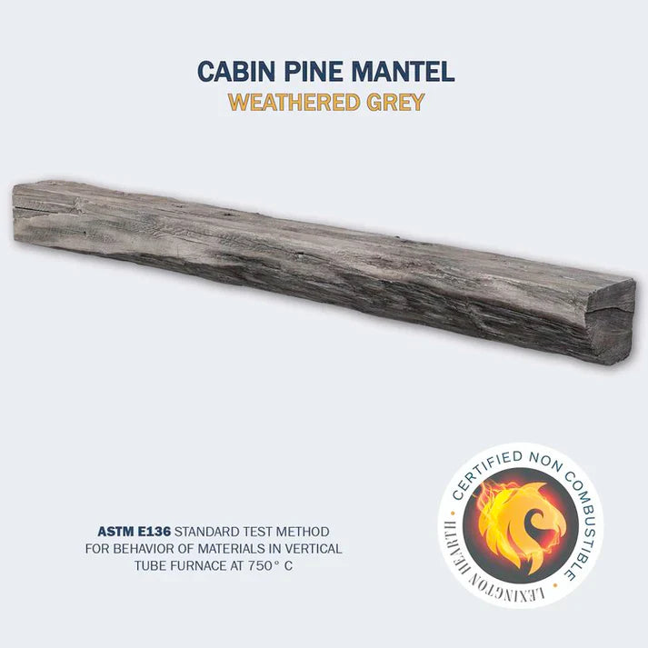 Cabin Pane Non-Combustible Concrete Fireplace Mantel Shelf