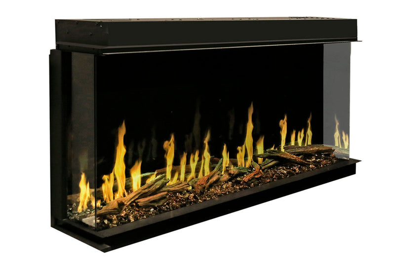 Modern Flames Orion Multi 64'' Heliovision Electric Fireplace Wall Mount Studio Suite | White Ready to Paint