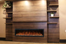 Modern Flames Allwood Fireplace Media Wall in Weathered Walnut | 60'' Spectrum Electric Fireplace