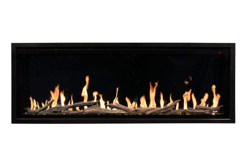 Modern Flames Allwood Fireplace Media Wall in Driftwood Gray | 60'' Orion Slim Heliovision Electric Fireplace