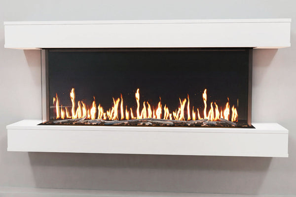 Modern Flames Orion Multi 64'' Heliovision Electric Fireplace Wall Mount Studio Suite | White Ready to Paint