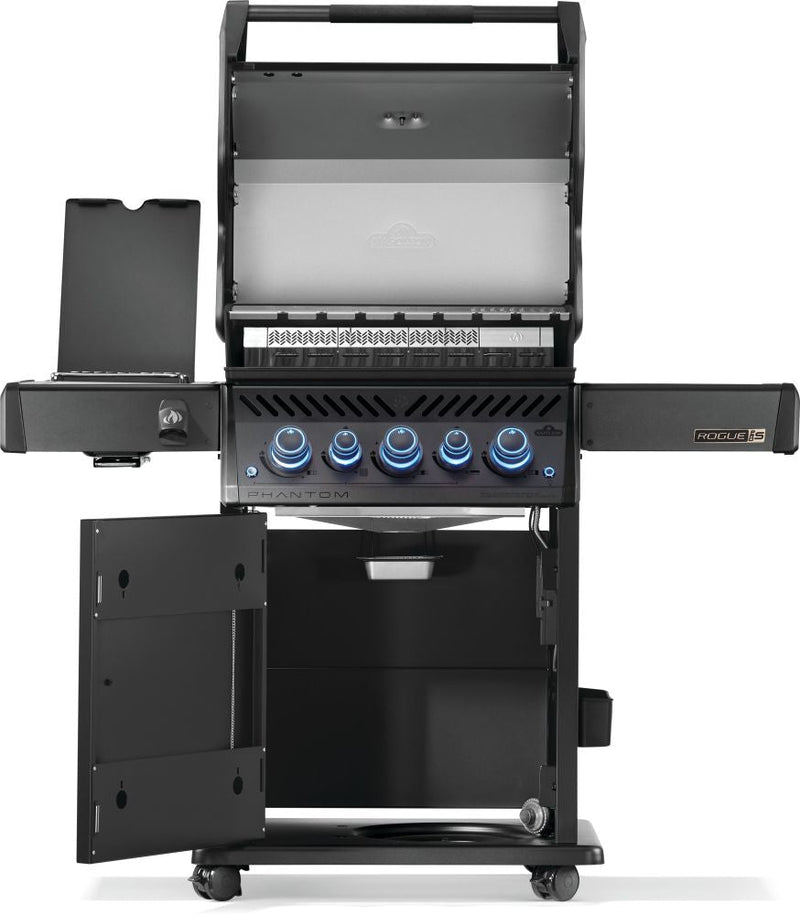 Napoleon Rogue PRO-S Phantom 425 3-Burner Natural Gas Grill w/ Side Burner & SafetyGlow - RPS425RSIBK-2-PHM