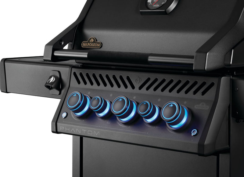 Napoleon Rogue PRO-S Phantom 425 3-Burner Natural Gas Grill w/ Side Burner & SafetyGlow - RPS425RSIBK-2-PHM