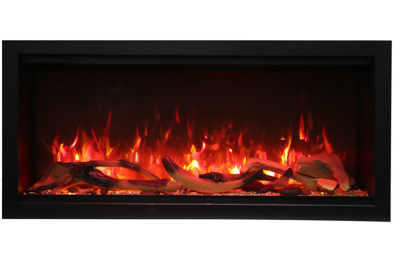 Amantii Symmetry 34'' Extra Tall & Deep Recessed Linear Indoor/Outdoor Electric Fireplace