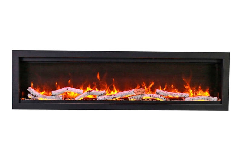 Amantii Symmetry Bespoke 60'' Wall Mount / Recessed Linear Indoor/Outdoor Electric Fireplace