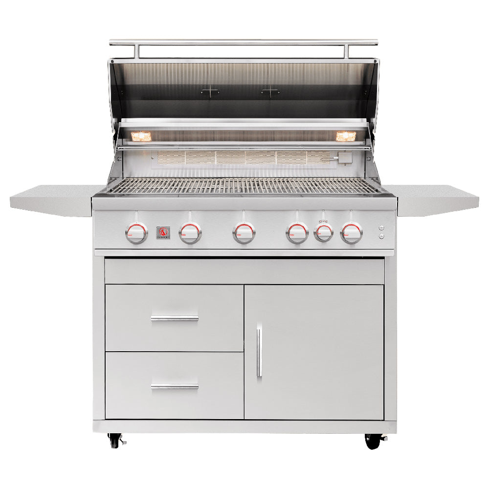 Summerset Sizzler Series Freestanding Gas Grill on Deluxe Cart, 40-Inch