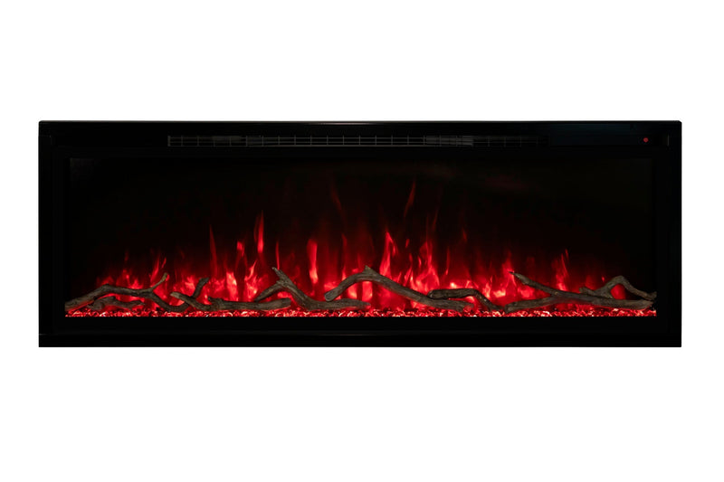 Modern Flames Allwood Fireplace Media Wall in Weathered Walnut | 60'' Spectrum Electric Fireplace