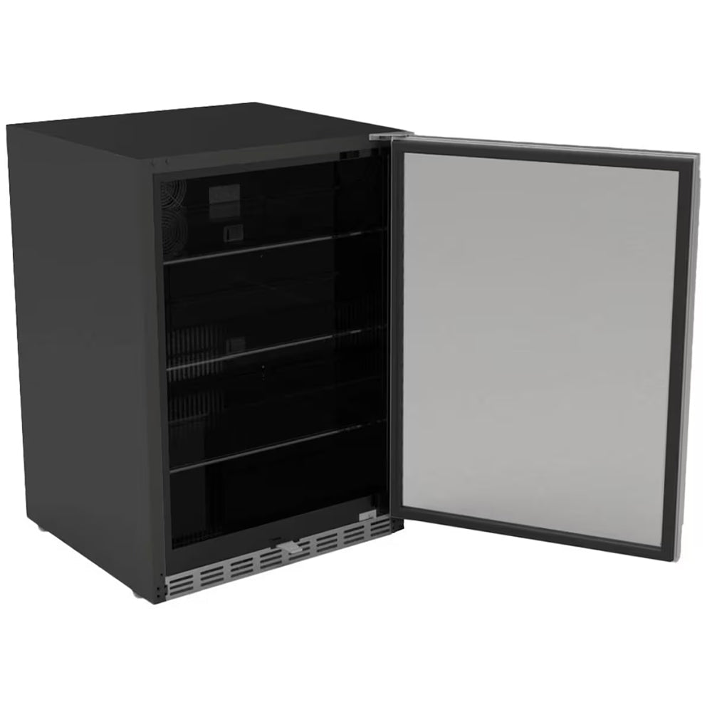 Summerset 5.1C Outdoor Rated Fridge with Glass Door and Glass Shelves, 24-Inches