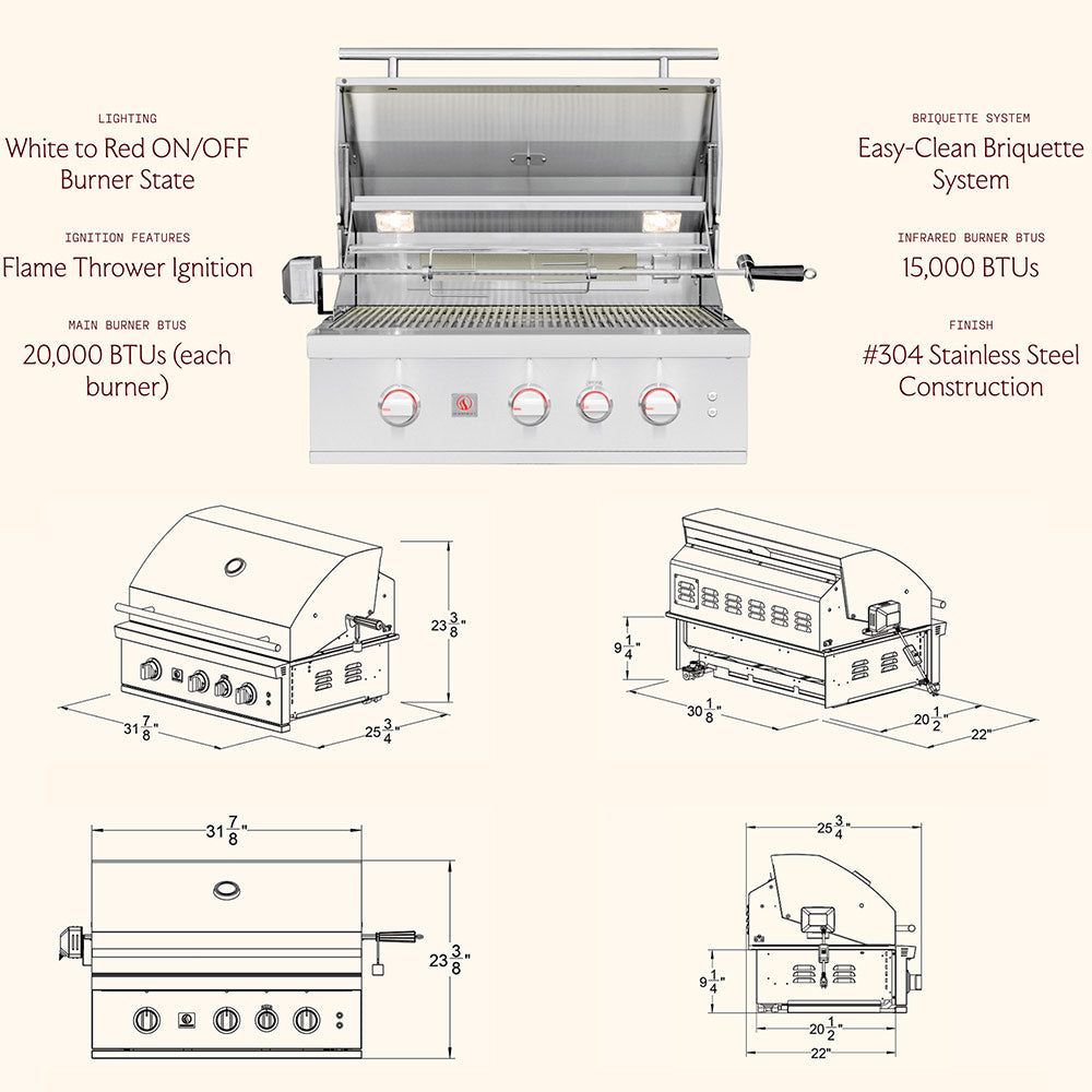 Summerset TRL Pro Series Built-In Gas Grill, 32-Inch