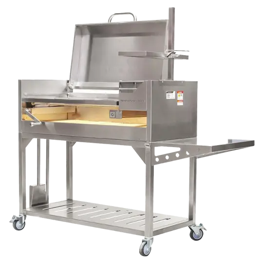 Tagwood BBQ Fully Assembled Argentine Santa Maria Wood Fire & Charcoal Grill with Top Lid - BBQ01SSF Tagwood BBQ
