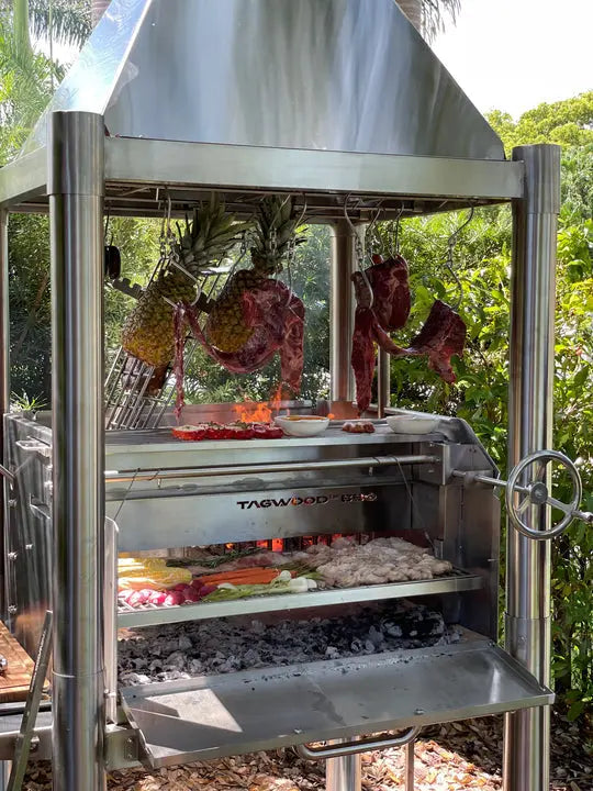 Tagwood BBQ Silver Bullet Argentine Wood Fire & Charcoal Grill - All Stainless Steel - BBQ02SS Tagwood BBQ