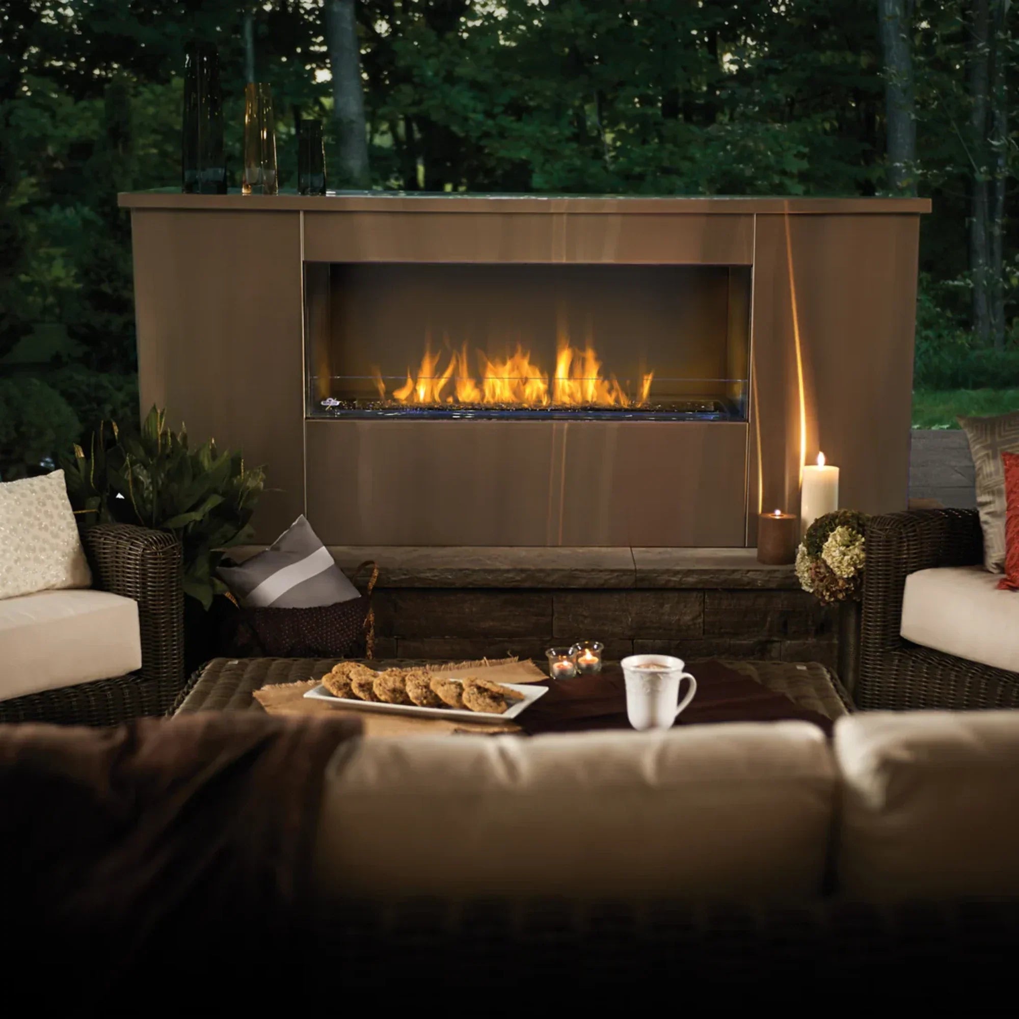 Napoleon Galaxy™ Stainless Steel 50-Inch Linear Outdoor Gas Fireplace
