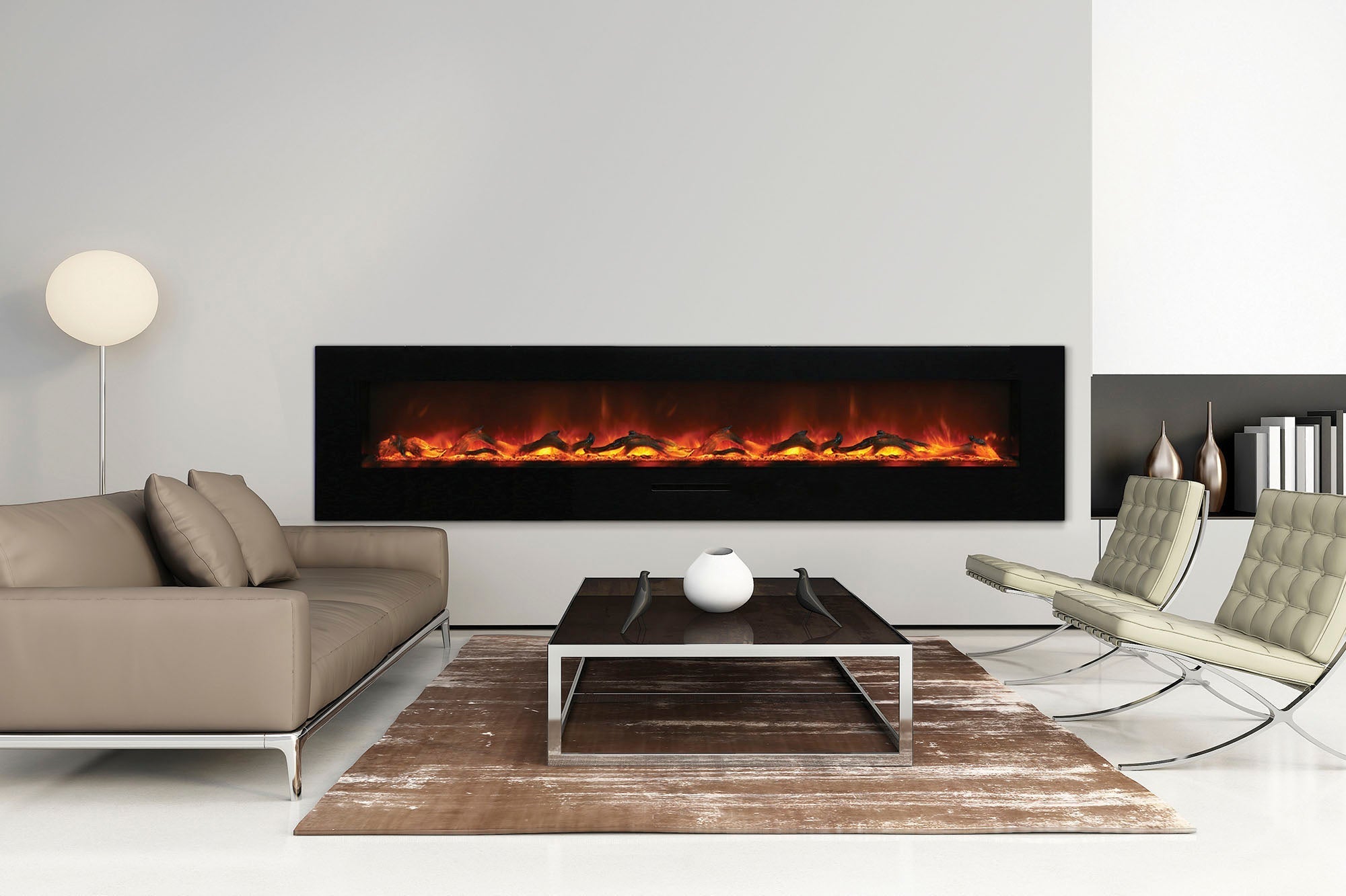Amantii 100'' Wall Mount / Flush Mount Electric Fireplace - by Amantii | Buy at Agent BBQ