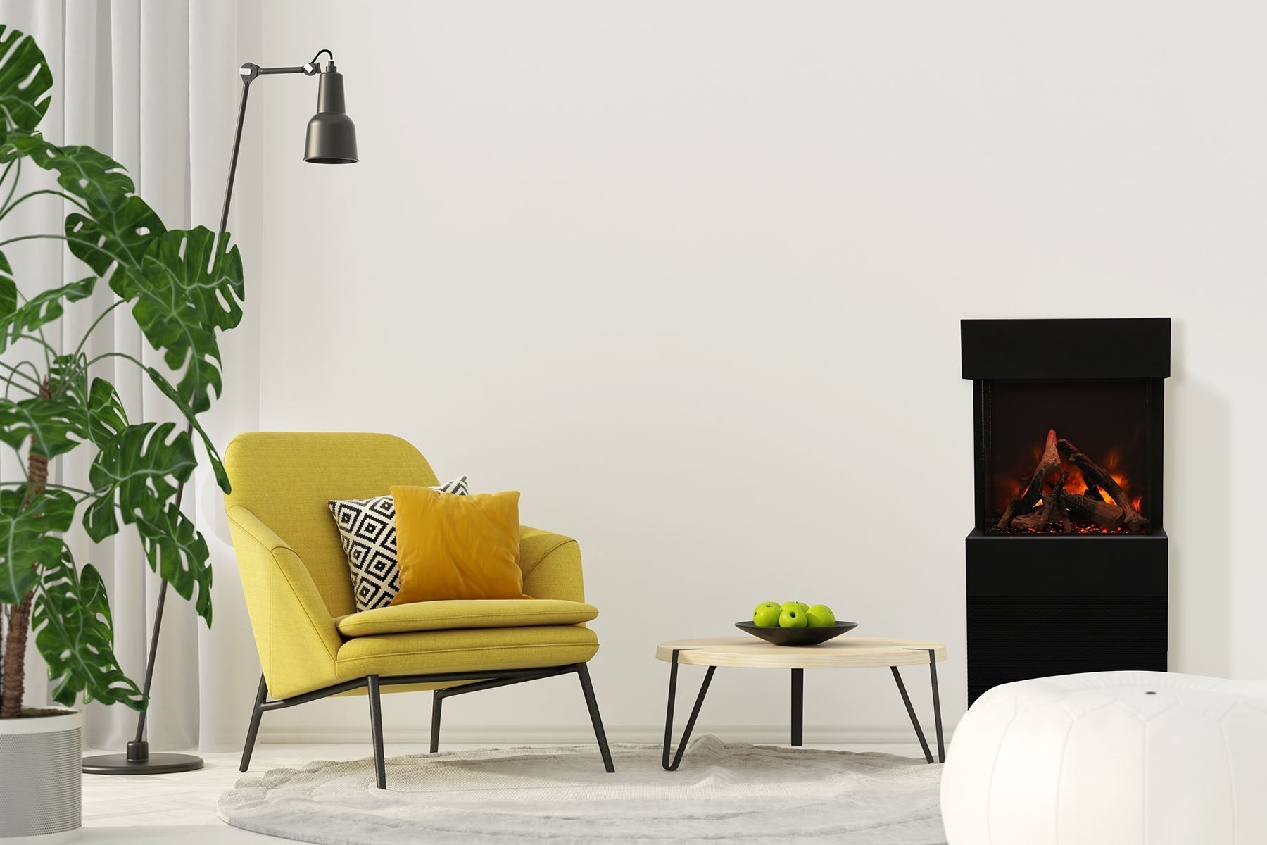 Amantii 2025WM Cube Lumina 3 - Sided View Built In Indoor/Outdoor Electric Fireplace - by Amantii | Buy at Agent BBQ