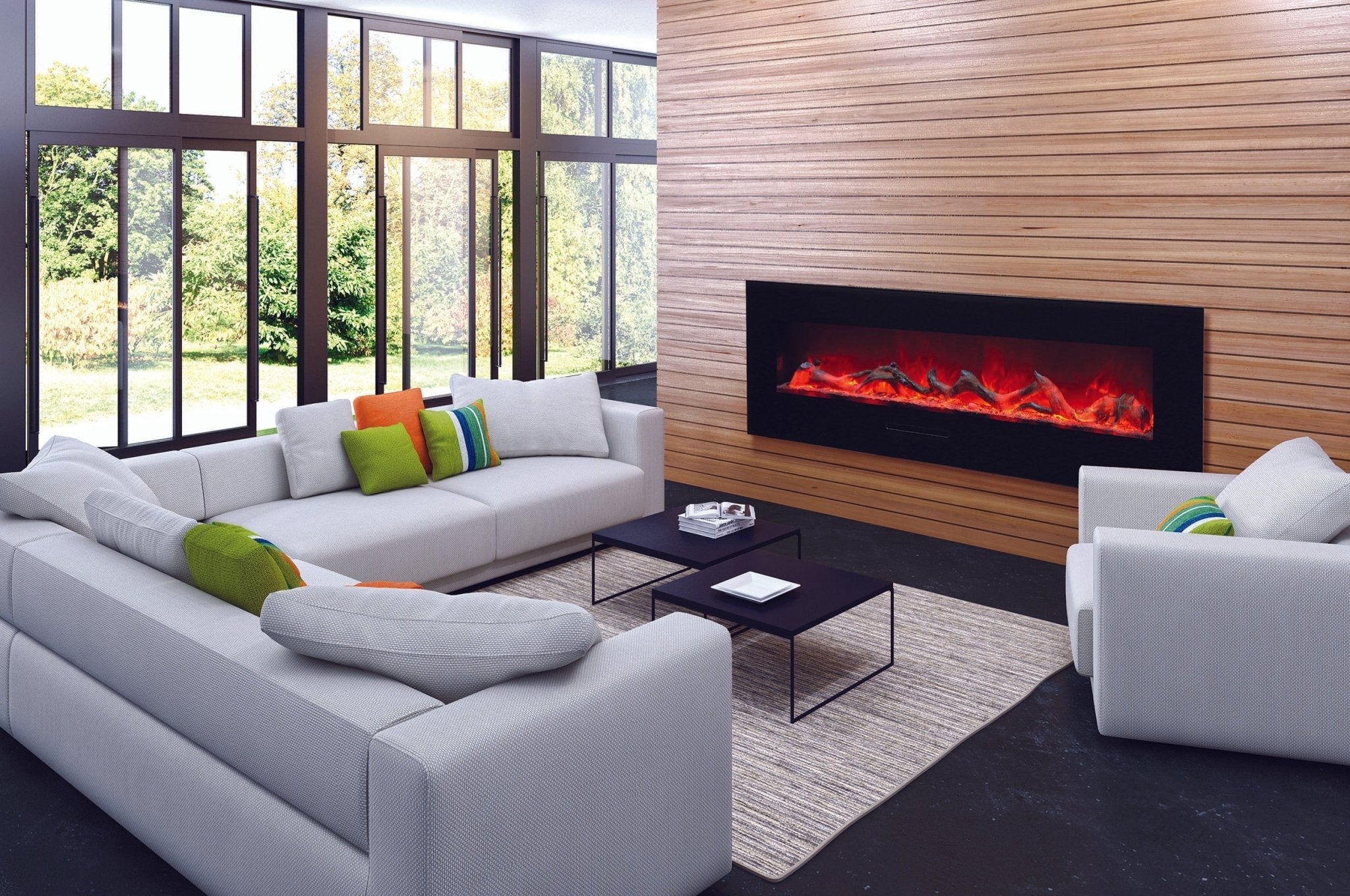 Amantii 81'' Wall Mount / Flush Mount Electric Fireplace - by Amantii | Buy at Agent BBQ