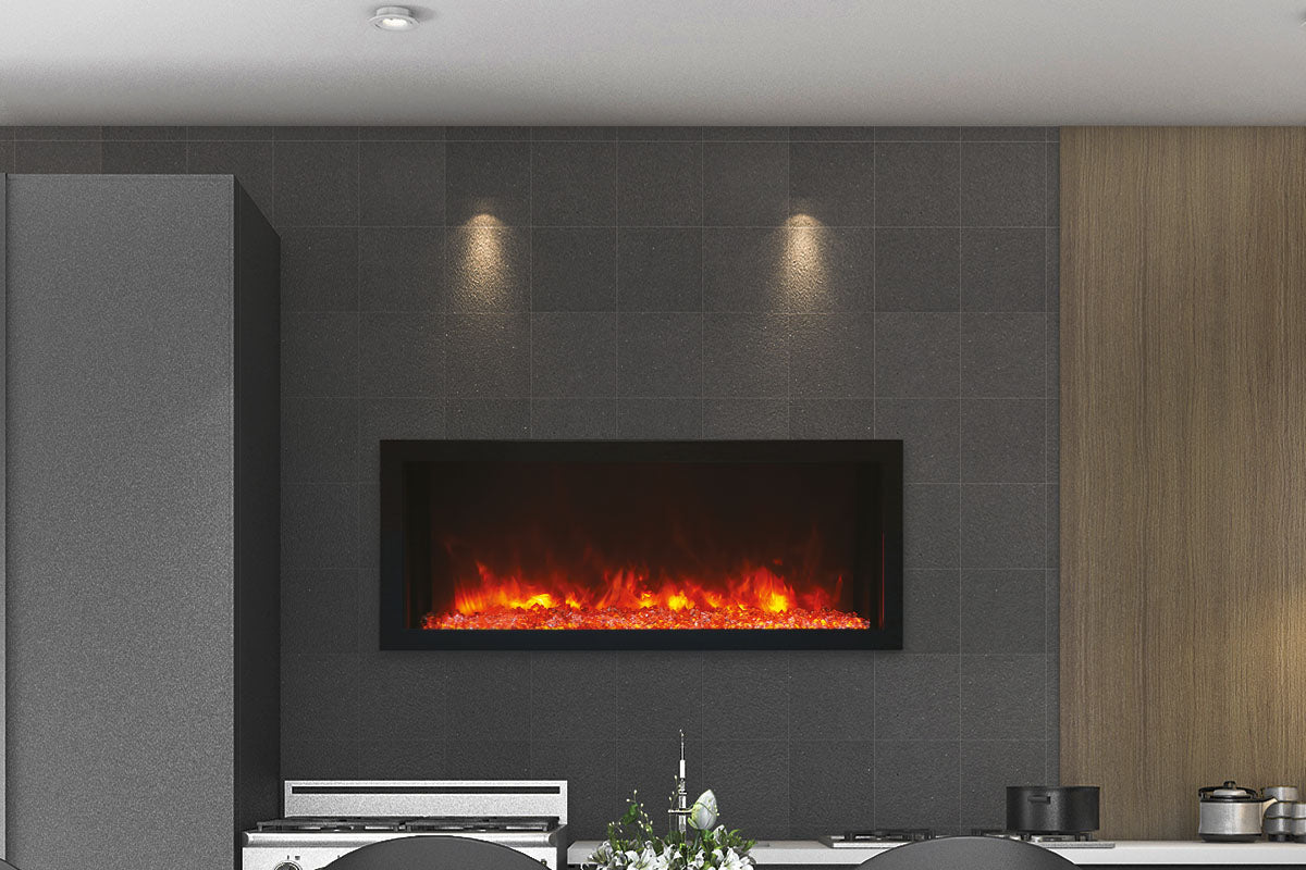 Amantii Panorama 30" Extra Slim Built - in Indoor/Outdoor Linear Electric Fireplace - Electric Fireplace by Amantii | Buy at Agent BBQ