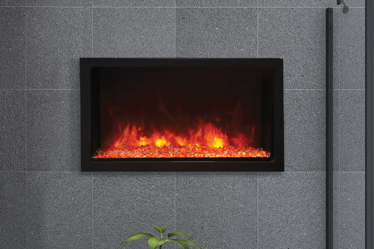 Amantii Panorama 40 - inch Built - in Tall & Deep Indoor/Outdoor Linear Electric Fireplace - by Amantii | Buy at Agent BBQ