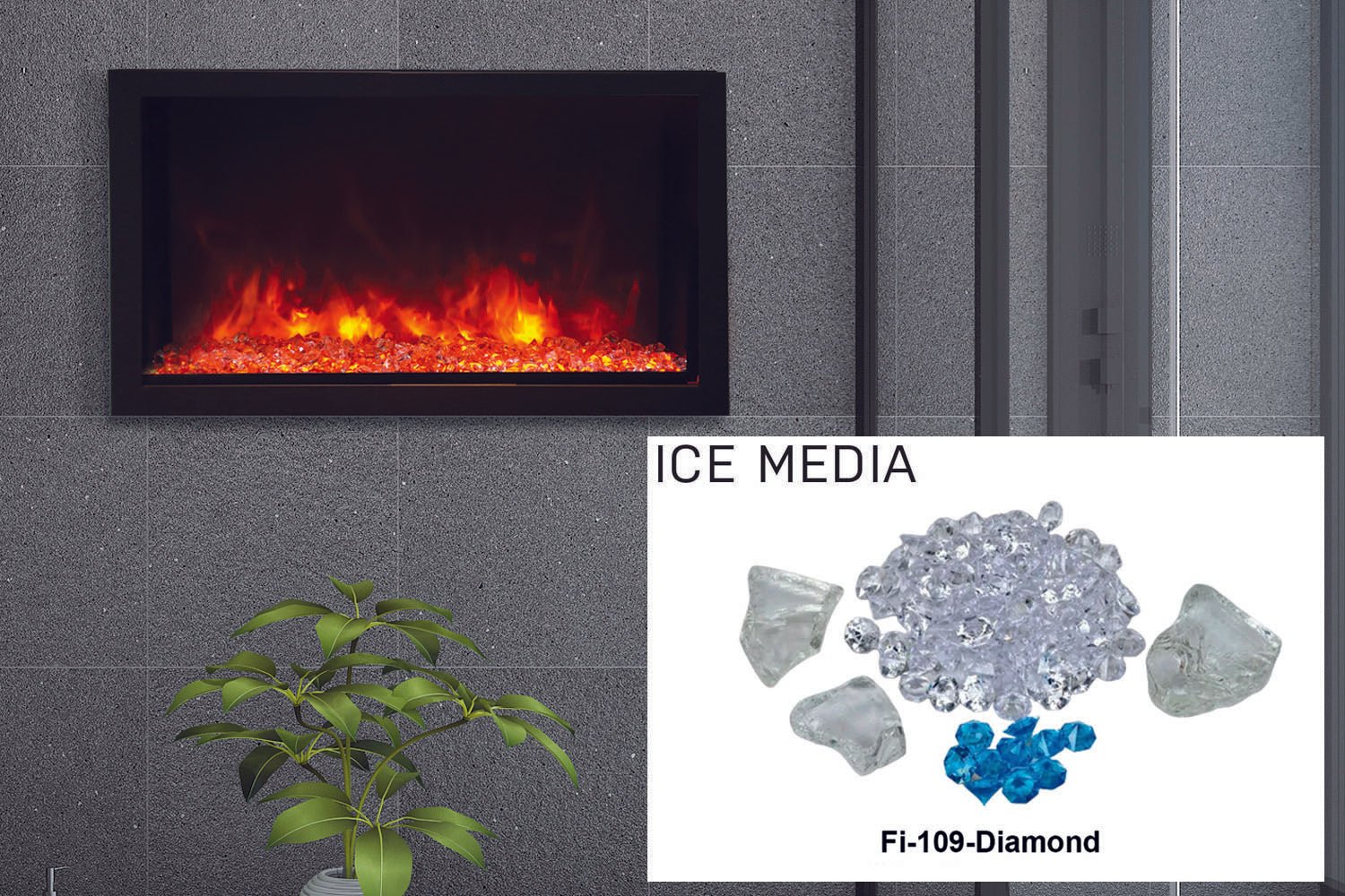 Amantii Panorama 40 - inch Built - in Tall & Deep Indoor/Outdoor Linear Electric Fireplace - by Amantii | Buy at Agent BBQ