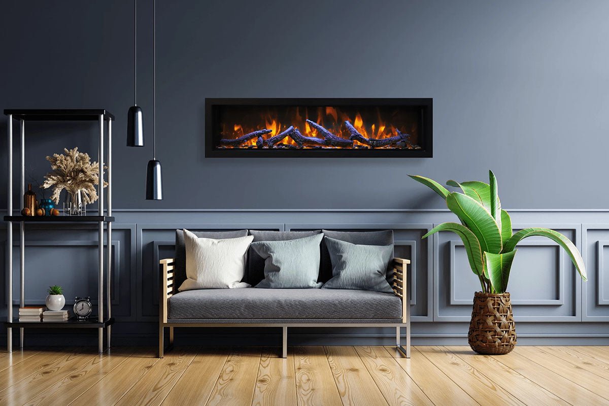 Amantii Panorama 50 - inch Built - in Tall & Deep Indoor/Outdoor Linear Electric Fireplace - by Amantii | Buy at Agent BBQ