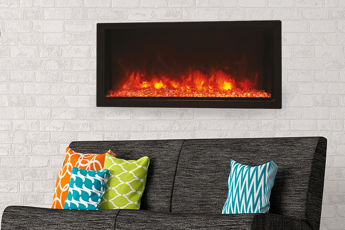 Amantii Panorama 50 - inch Built - in Tall & Deep Indoor/Outdoor Linear Electric Fireplace - by Amantii | Buy at Agent BBQ