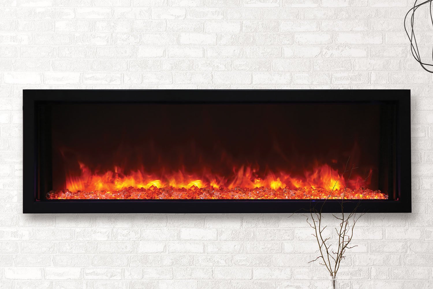 Amantii Panorama 50 inch Extra Slim Built - in Indoor/Outdoor Linear Electric Fireplace - by Amantii | Buy at Agent BBQ