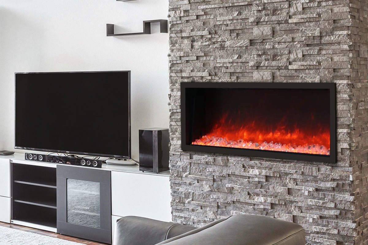 Amantii Panorama 50 - inch Slim Built - in Indoor/Outdoor Linear Electric Fireplace - by Amantii | Buy at Agent BBQ