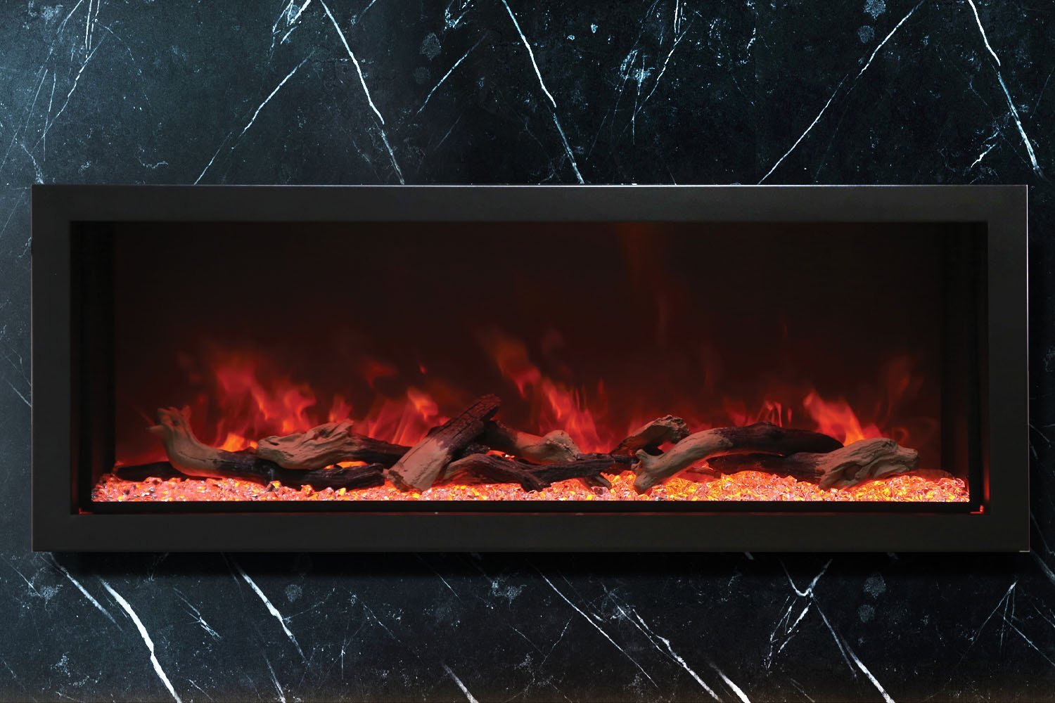 Amantii Panorama 60 - inch Built - in Tall & Deep Indoor/Outdoor Linear Electric Fireplace - by Amantii | Buy at Agent BBQ