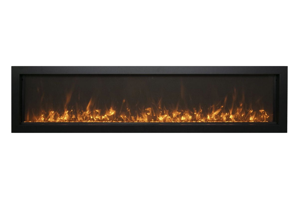 Amantii Panorama 60 inch Extra Slim Built - in Indoor/Outdoor Linear Electric Fireplace - by Amantii | Buy at Agent BBQ