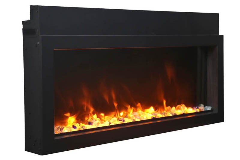 Amantii Panorama 60 inch Extra Slim Built - in Indoor/Outdoor Linear Electric Fireplace - by Amantii | Buy at Agent BBQ