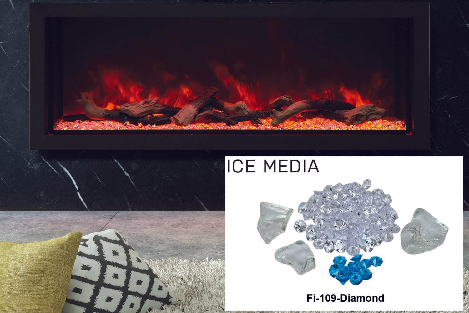 Amantii Panorama 72 - inch Built - in Tall & Deep Indoor/Outdoor Linear Electric Fireplace - by Amantii | Buy at Agent BBQ