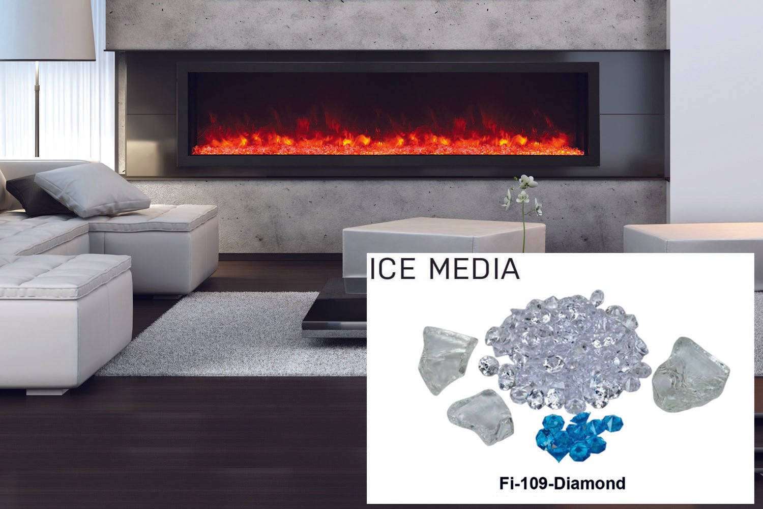 Amantii Panorama 88 - inch Built - in Tall & Deep Indoor/Outdoor Linear Electric Fireplace - by Amantii | Buy at Agent BBQ