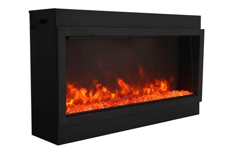 Amantii Panorama 88 - inch Built - in Tall & Deep Indoor/Outdoor Linear Electric Fireplace - by Amantii | Buy at Agent BBQ