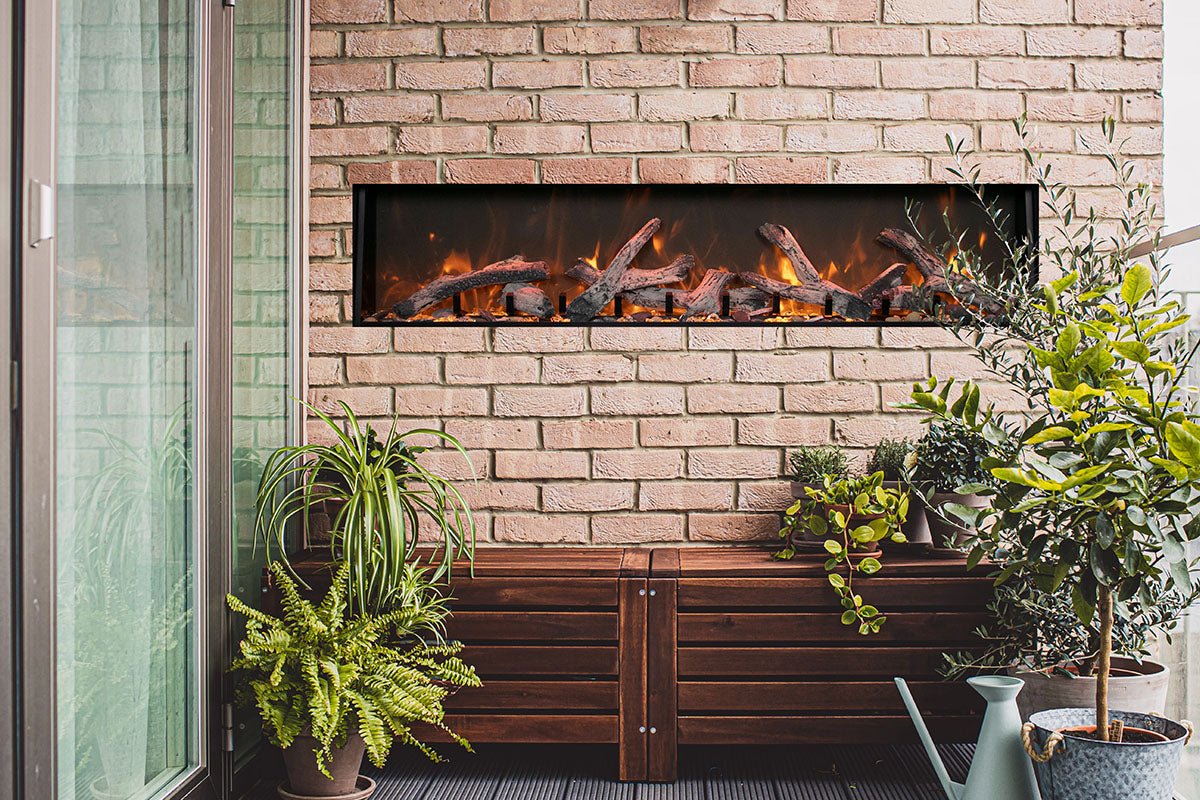 Amantii Panorama 88 - inch Built - in Tall & Deep Indoor/Outdoor Linear Electric Fireplace - by Amantii | Buy at Agent BBQ