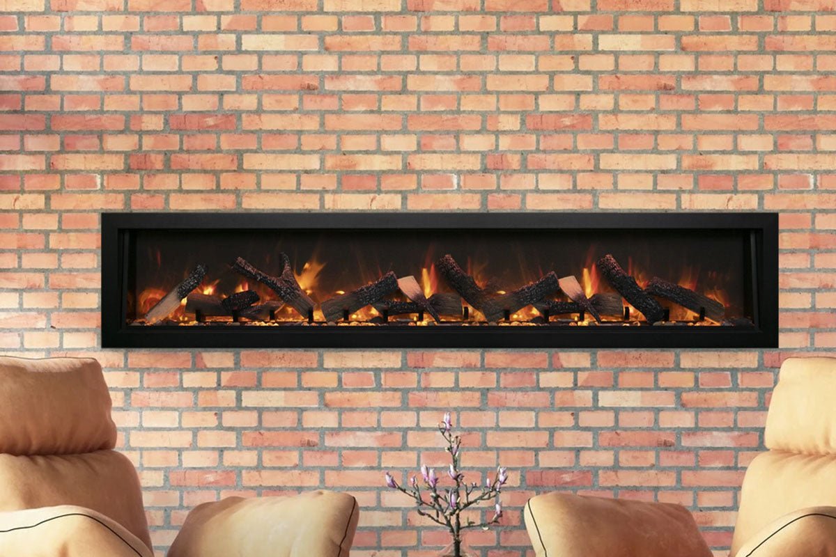 Amantii Panorama 88 - inch Deep Built - in Indoor/Outdoor Linear Electric Fireplace - by Amantii | Buy at Agent BBQ
