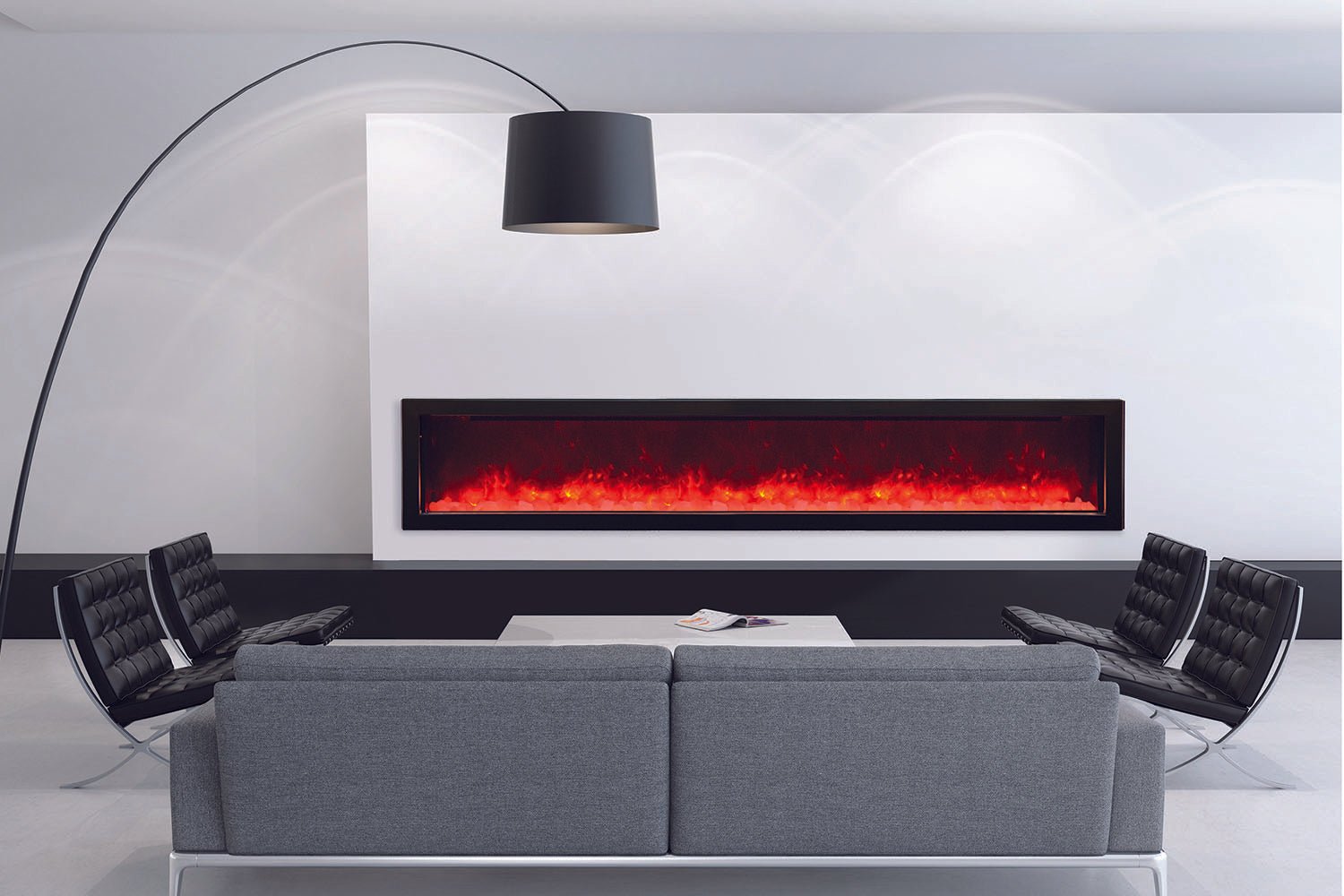 Amantii Panorama 88 - inch Slim Built - in Indoor/Outdoor Linear Electric Fireplace - by Amantii | Buy at Agent BBQ