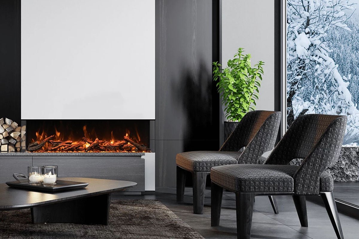 Amantii Panorama Tru View 40 - inch 3 - Sided View Built In Indoor/Outdoor Electric Fireplace - by Amantii | Buy at Agent BBQ
