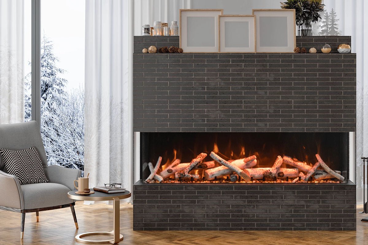 Amantii Panorama Tru View 50 - inch 3 - Sided View Built In Indoor/Outdoor Electric Fireplace - by Amantii | Buy at Agent BBQ