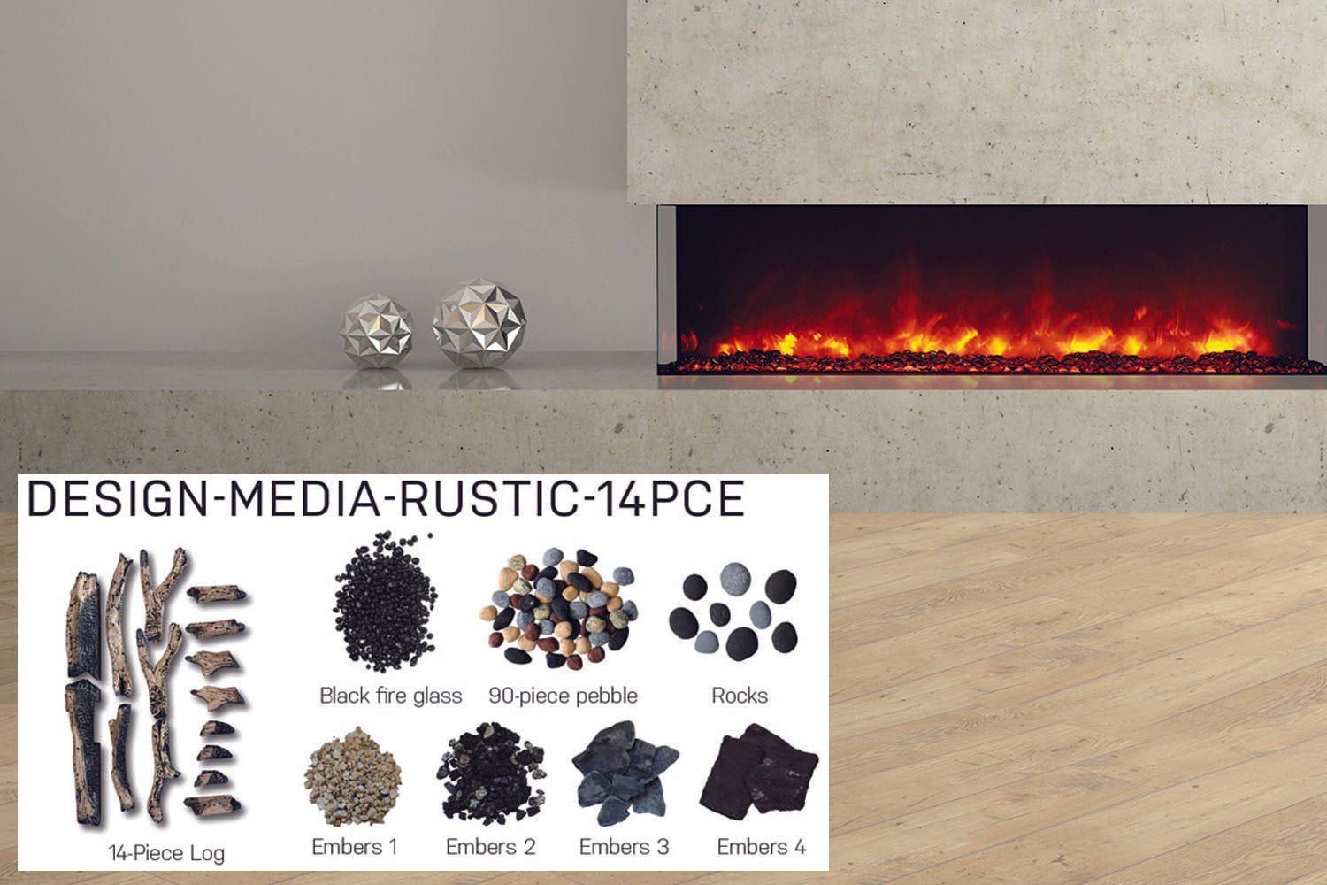 Amantii Panorama Tru View 60 - inch 3 - Sided View Built In Indoor/Outdoor Electric Fireplace - by Amantii | Buy at Agent BBQ