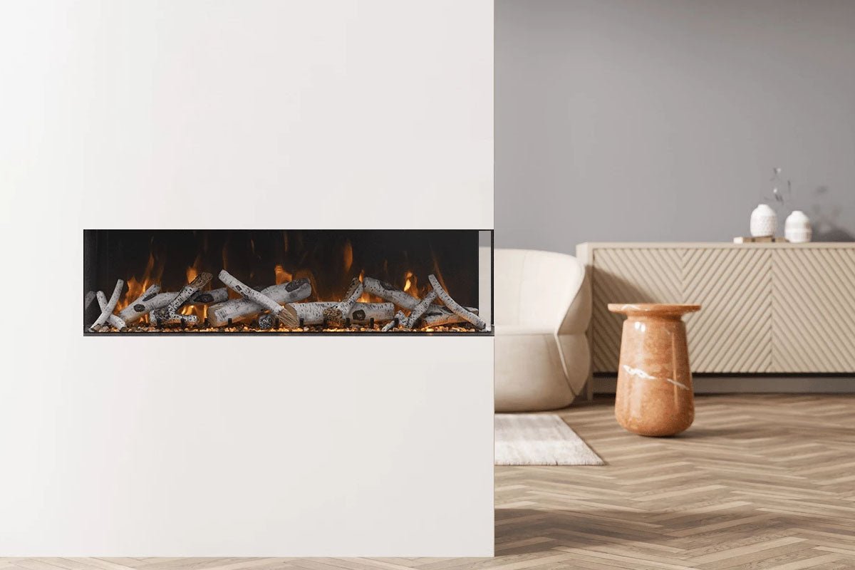 Amantii Panorama Tru View 60 - inch 3 - Sided View Built In Indoor/Outdoor Electric Fireplace - by Amantii | Buy at Agent BBQ