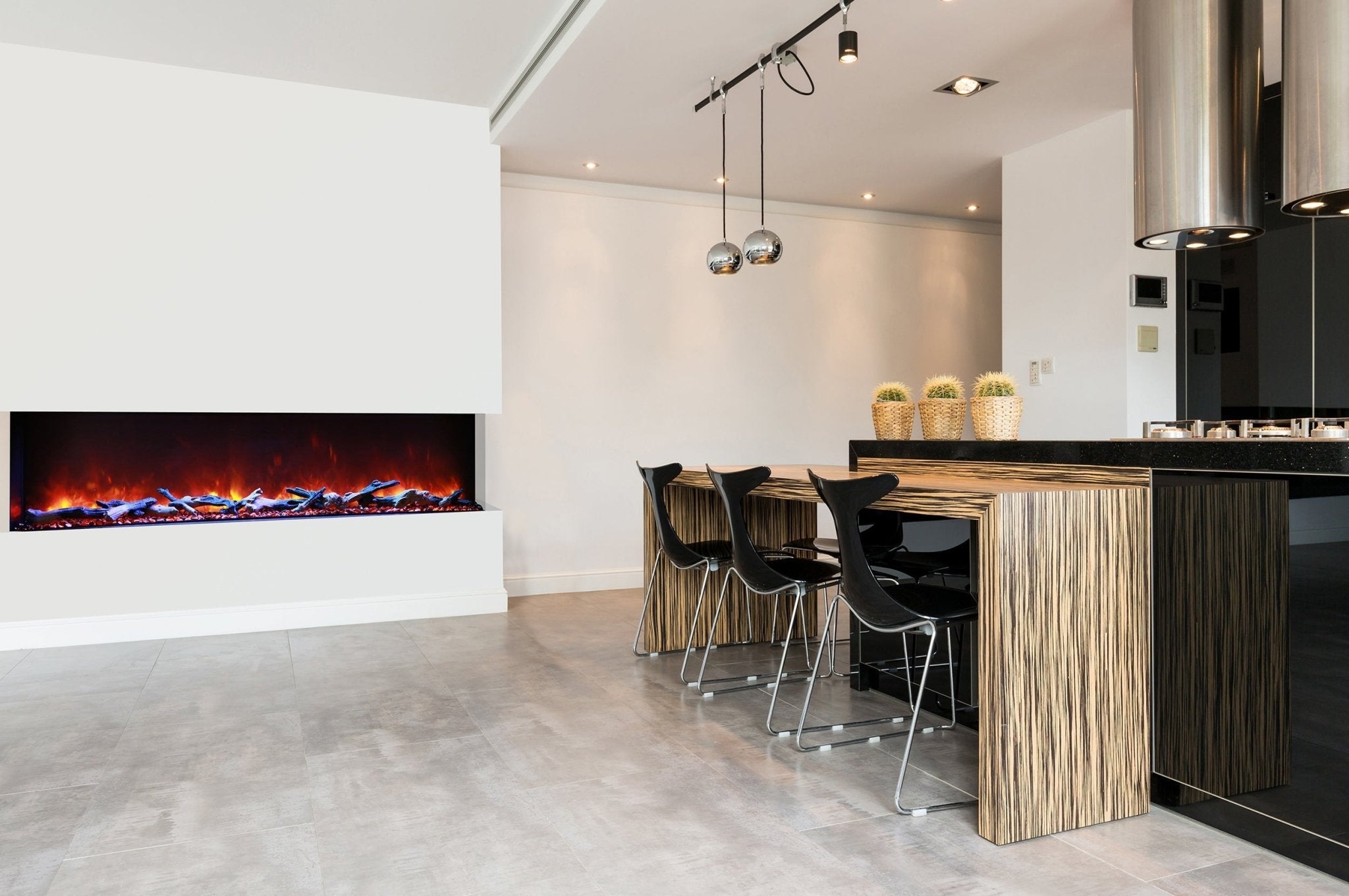 Amantii Panorama Tru View 72 - inch 3 - Sided View Built In Indoor/Outdoor Electric Fireplace - by Amantii | Buy at Agent BBQ