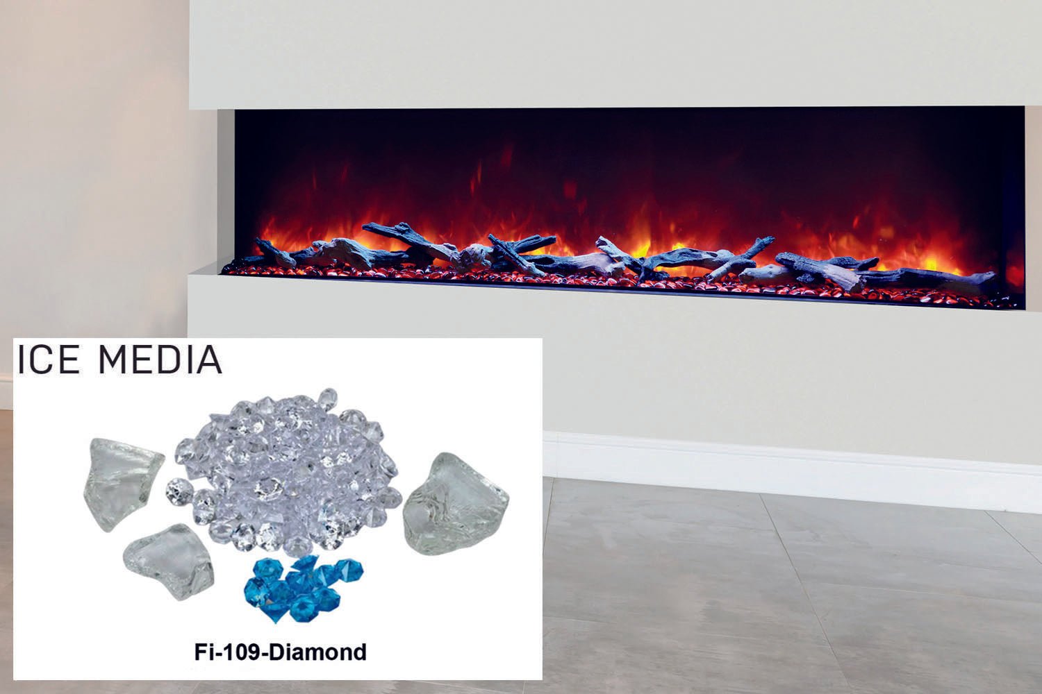 Amantii Panorama Tru View 72 - inch 3 - Sided View Built In Indoor/Outdoor Electric Fireplace - by Amantii | Buy at Agent BBQ