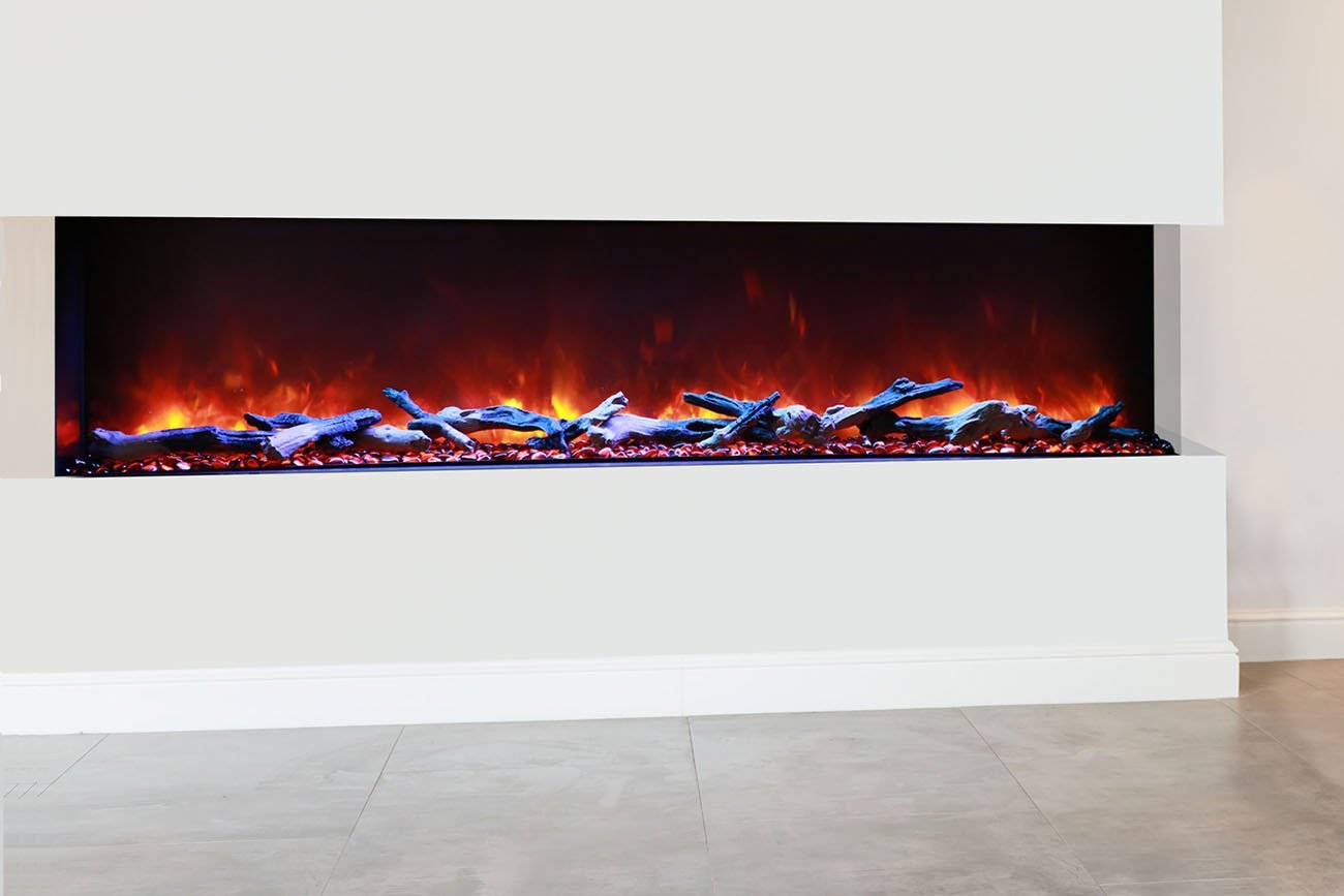 Amantii Panorama Tru View 72 - inch 3 - Sided View Built In Indoor/Outdoor Electric Fireplace - by Amantii | Buy at Agent BBQ