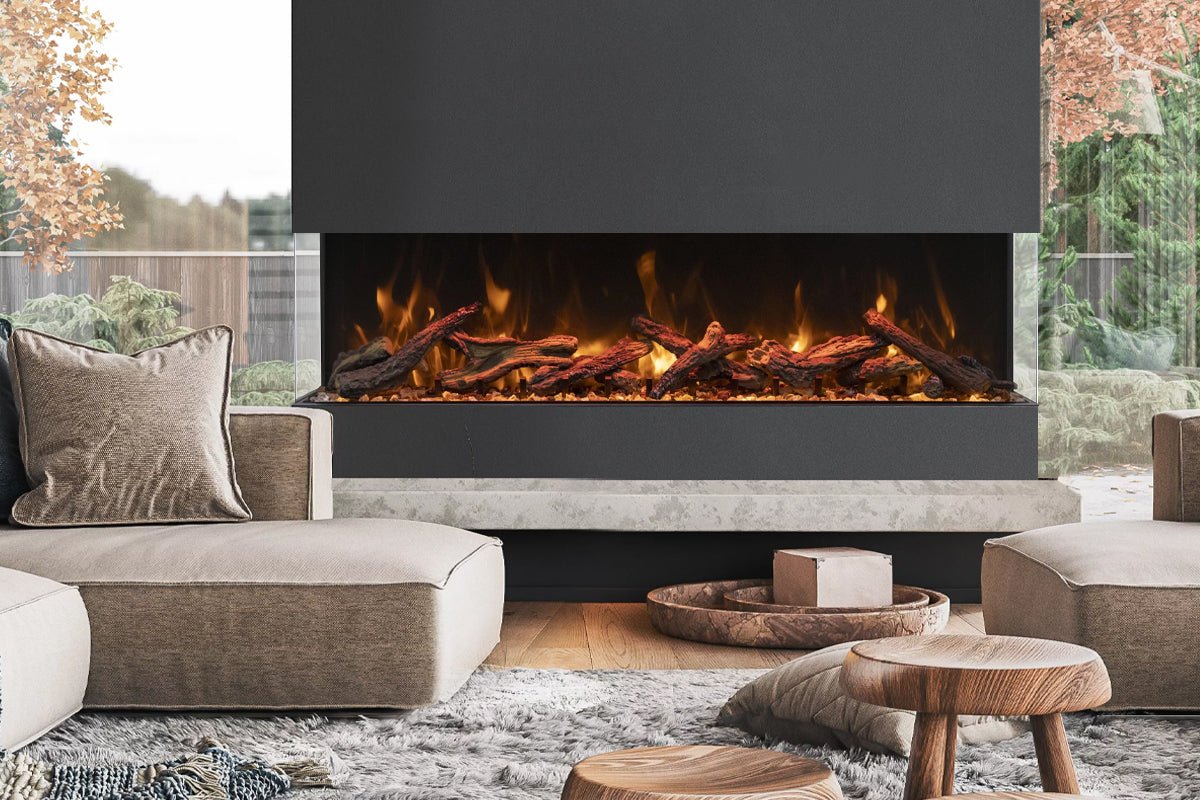 Amantii Panorama Tru View Extra Tall & Deep 60 - inch 3 - Sided Built In Indoor/Outdoor Electric Fireplace - by Amantii | Buy at Agent BBQ