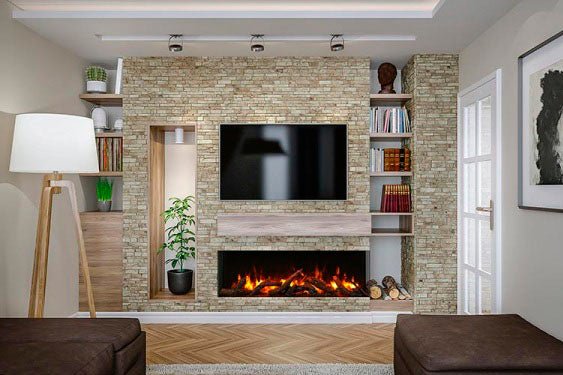 Amantii Panorama Tru View Extra Tall & Deep 72 - inch 3 - Sided Built In Indoor/Outdoor Electric Fireplace - by Amantii | Buy at Agent BBQ