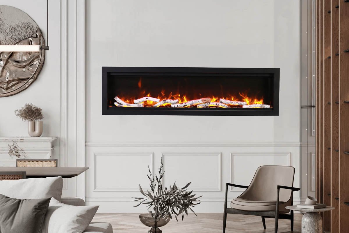 Amantii Symmetry 100'' Recessed Linear Indoor/Outdoor Electric Fireplace - by Amantii | Buy at Agent BBQ