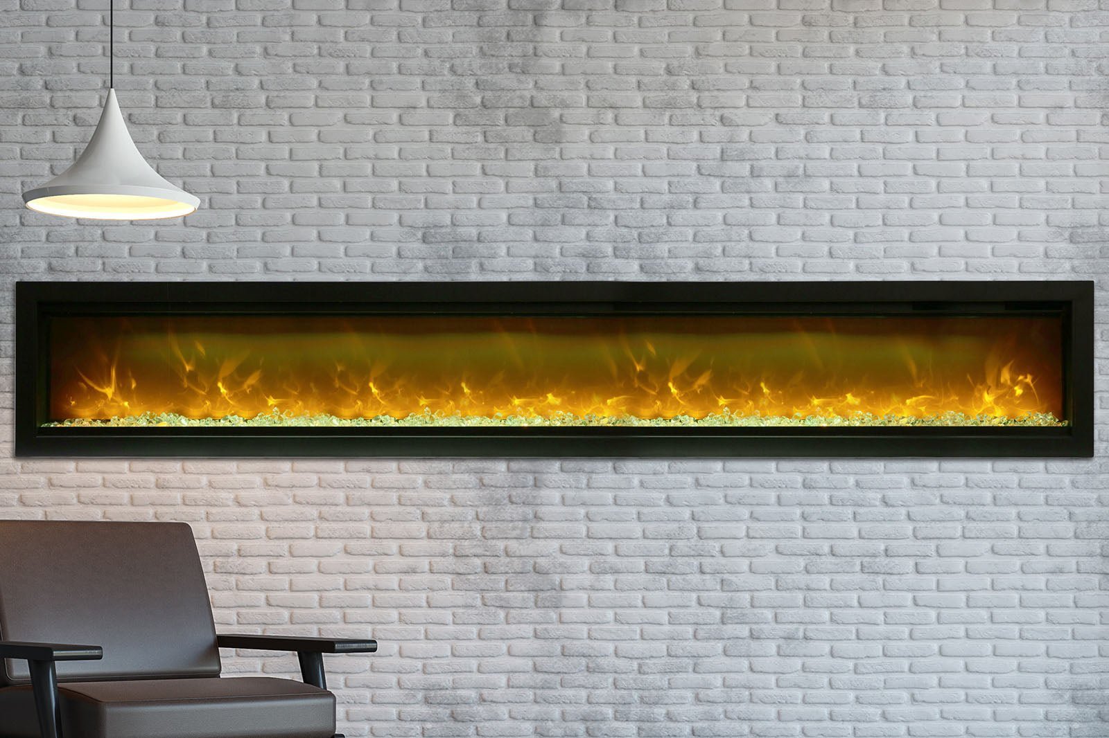 Amantii Symmetry 100'' Recessed Linear Indoor/Outdoor Electric Fireplace - by Amantii | Buy at Agent BBQ