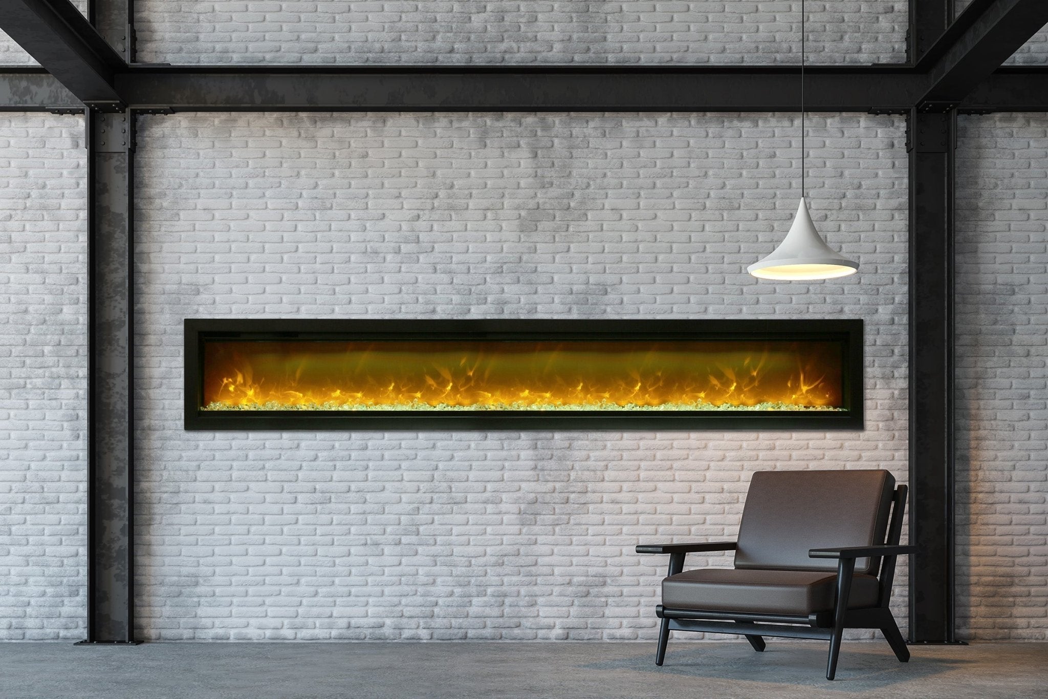 Amantii Symmetry 100'' Recessed Linear Indoor/Outdoor Electric Fireplace - by Amantii | Buy at Agent BBQ