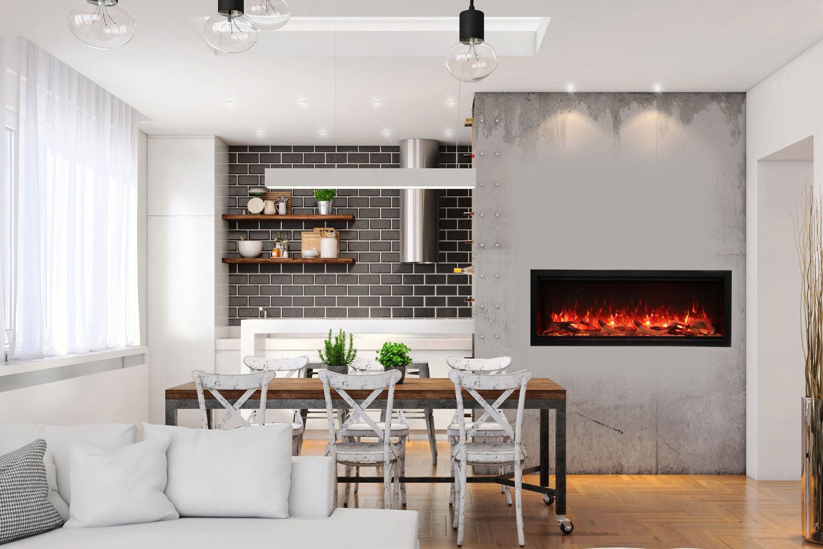 Amantii Symmetry 50'' Extra Tall & Deep Recessed Linear Indoor/Outdoor Electric Fireplace - by Amantii | Buy at Agent BBQ