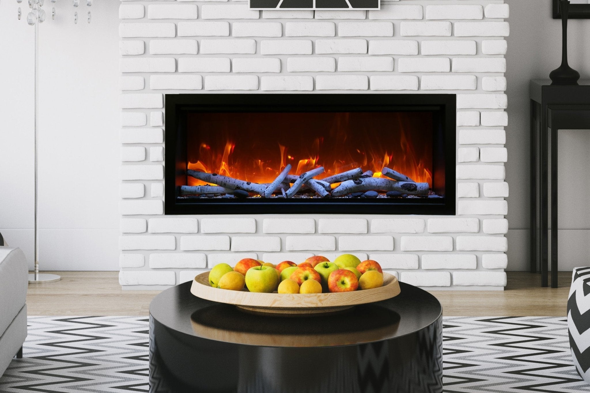 Amantii Symmetry 50'' Extra Tall & Deep Recessed Linear Indoor/Outdoor Electric Fireplace - by Amantii | Buy at Agent BBQ