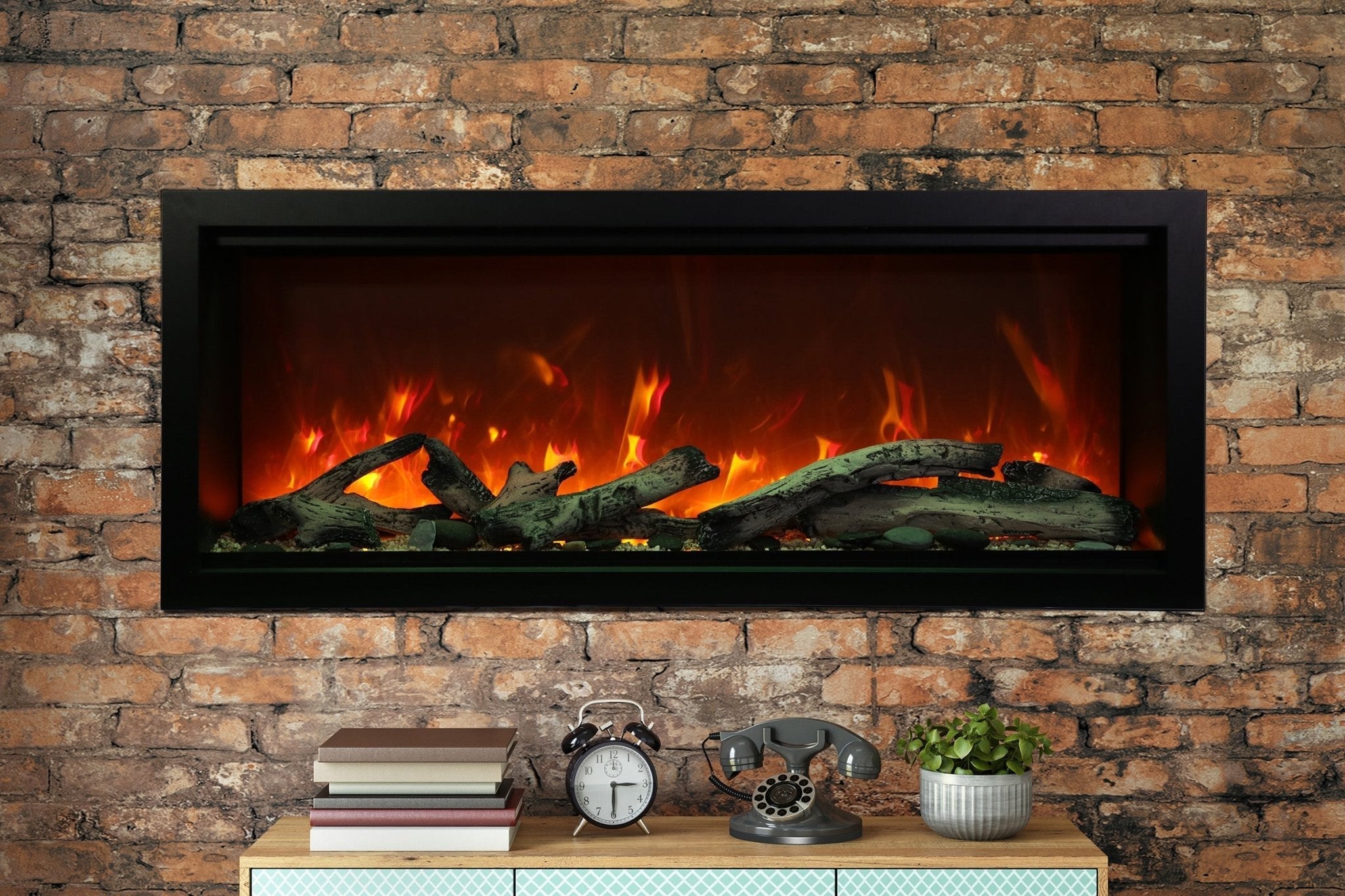 Amantii Symmetry 50'' Extra Tall & Deep Recessed Linear Indoor/Outdoor Electric Fireplace - by Amantii | Buy at Agent BBQ